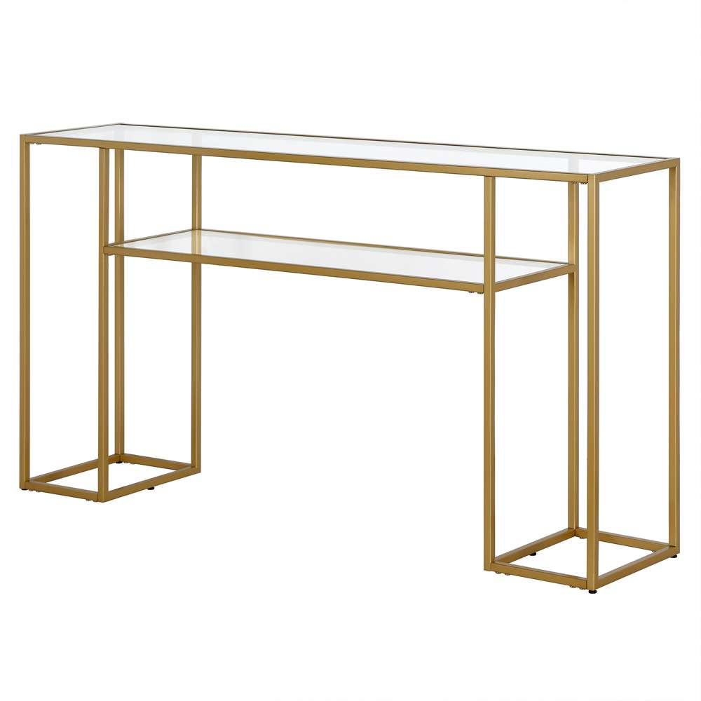 Hudson & Canal - Marilyn 55in Wide Rectangular Console Table in Brass - AT1536 veiw 4