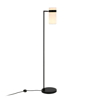 Hudson & Canal - Marsden 60in Tall Floor Lamp with Fabric Shade in Blackened Bronze/White - FL0194