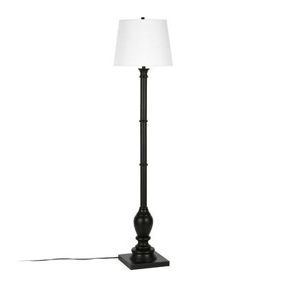 Hudson & Canal - Minnie Farmhouse Floor Lamp with Fabric Shade in Blackened Bronze/White - FL0367 veiw 3