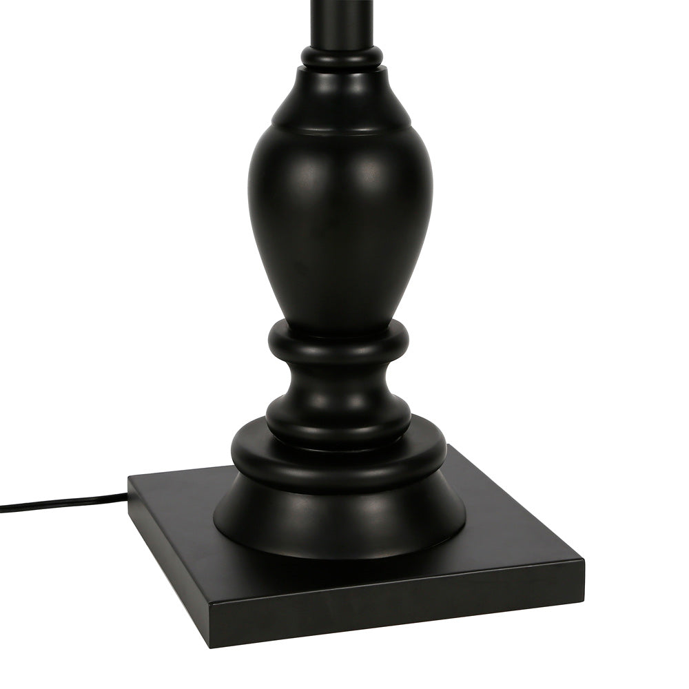 Hudson & Canal - Minnie Farmhouse Floor Lamp with Fabric Shade in Blackened Bronze/White - FL0367