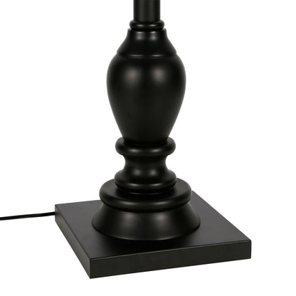 Hudson & Canal - Minnie Farmhouse Floor Lamp with Fabric Shade in Blackened Bronze/White - FL0367