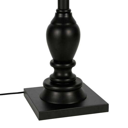 Hudson & Canal - Minnie Farmhouse Floor Lamp with Fabric Shade in Blackened Bronze/White - FL0367