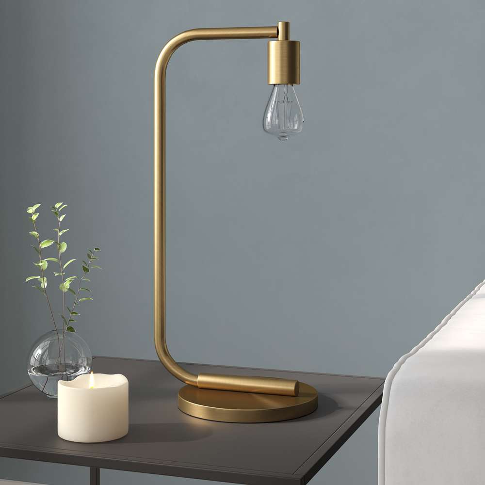 Hudson & Canal - Morgan 20.5in Tall Arc Table Lamp with No Shade in Brass/No Shade - TL1028 veiw 2