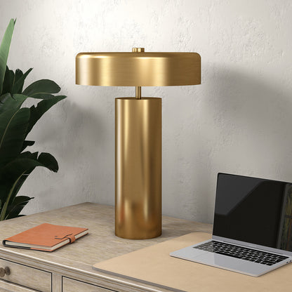 Hudson & Canal - Nash 24in Tall Table Lamp with Metal Shade in Brass/Brass - TL2322