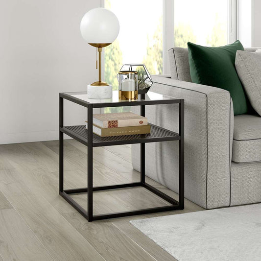 Hudson & Canal - Nellie 20in Wide Square Side Table in Blackened Bronze - ST1251 veiw 2