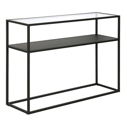 Hudson & Canal - Nellie 42in Wide Rectangular Console Table with Metal Shelf in Blackened Bronze - AT0573 veiw 1