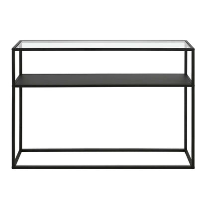 Hudson & Canal - Nellie 42in Wide Rectangular Console Table with Metal Shelf in Blackened Bronze - AT0573 veiw 3