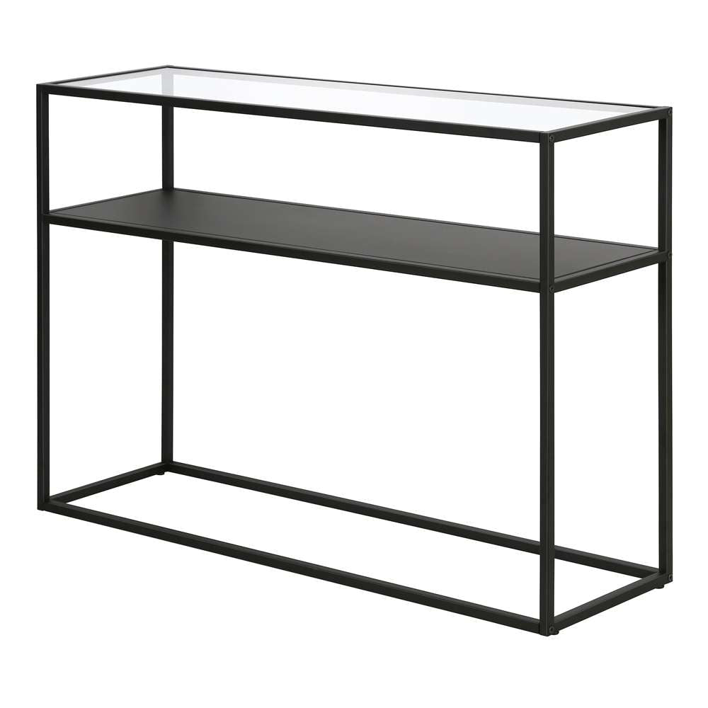 Hudson & Canal - Nellie 42in Wide Rectangular Console Table with Metal Shelf in Blackened Bronze - AT0573 veiw 4
