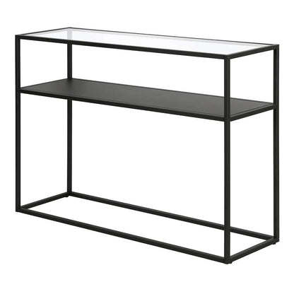 Hudson & Canal - Nellie 42in Wide Rectangular Console Table with Metal Shelf in Blackened Bronze - AT0573 veiw 4