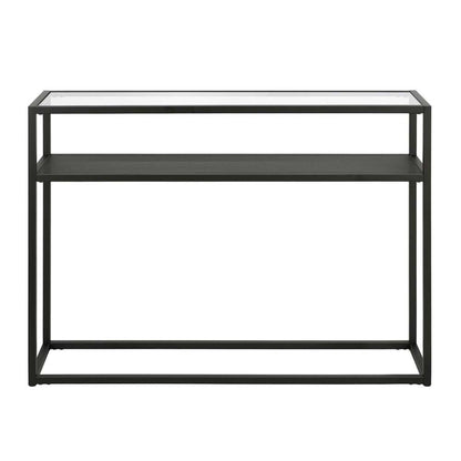 Hudson & Canal - Nellie 42in Wide Rectangular Console Table with Metal Mesh Shelf in Blackened Bronze - AT0415 veiw 3