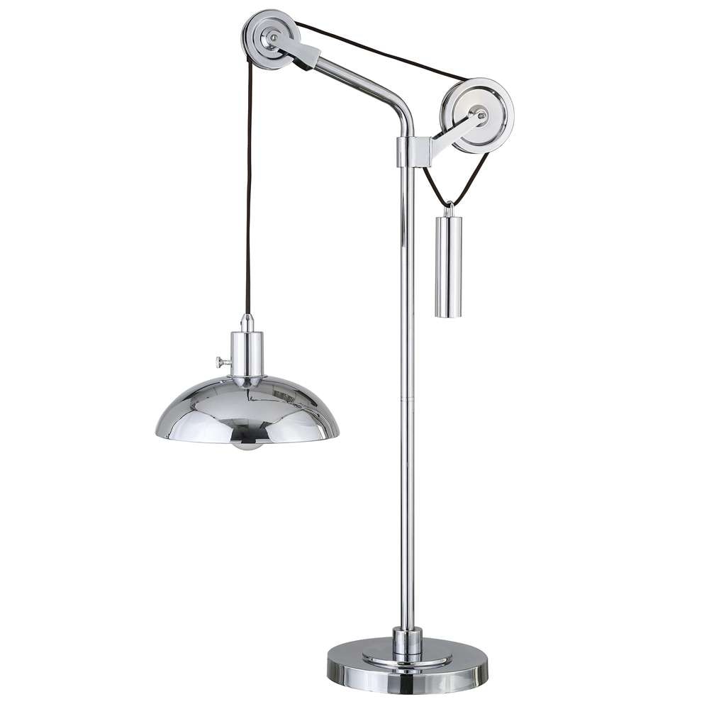 Hudson & Canal - Neo 33.5in Tall Solid Wheel Pulley System Table Lamp with Metal Shade in Polished Nickel/Polished Nickel - TL0749 veiw 3