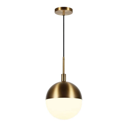 Hudson & Canal - Orb 10in Wide Large Pendant with Glass Shade in Brass/White Milk - PD0333 veiw 3