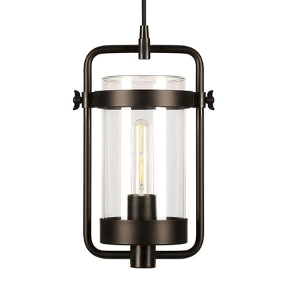 Hudson & Canal - Orion 11in Wide Industrial Pendant with Glass Shade in Blackened Bronze/Clear - PD0247 veiw 3
