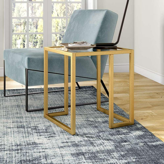 Hudson & Canal - Oscar 20in Wide Square Side Table in Brass - ST1323 veiw 2