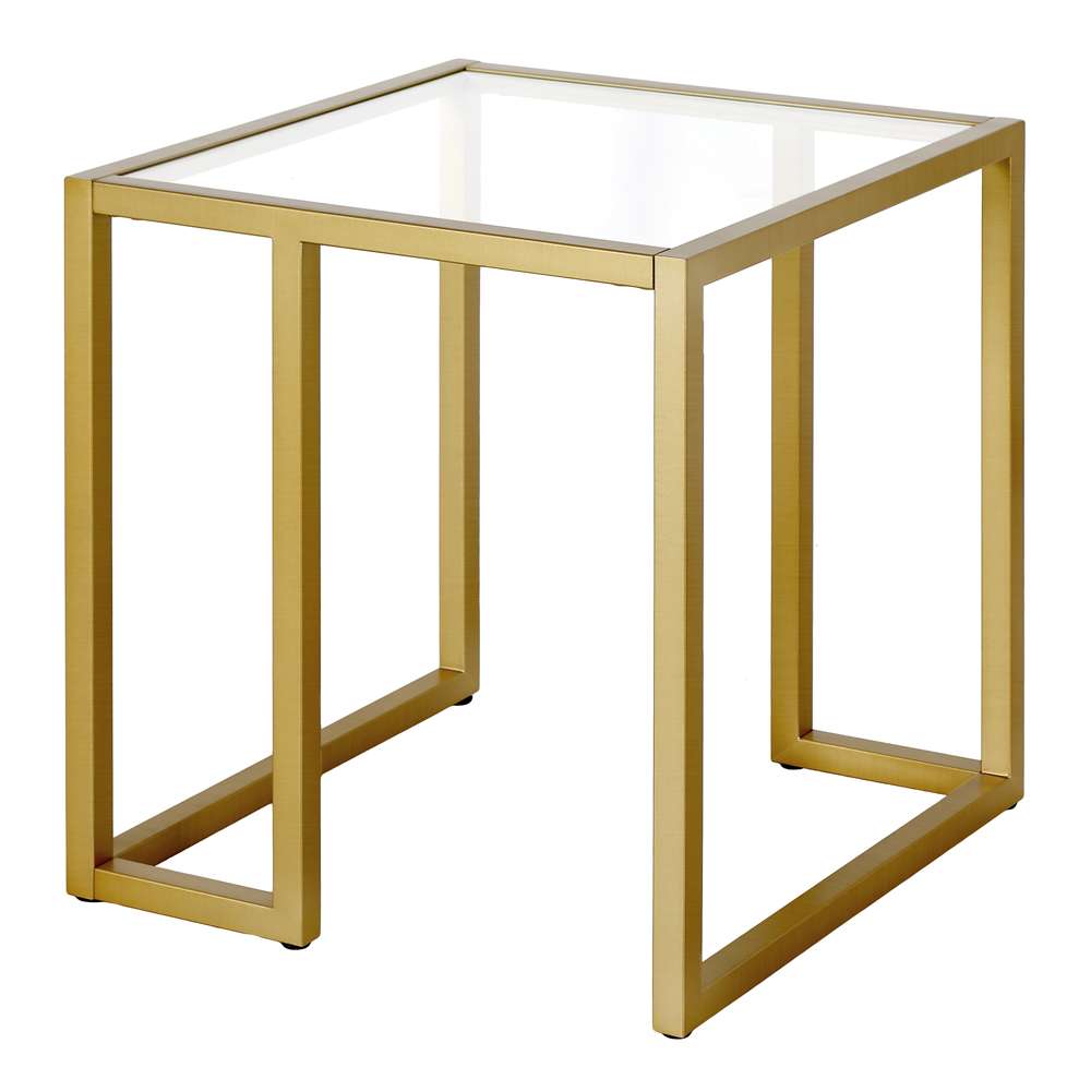 Hudson & Canal - Oscar 20in Wide Square Side Table in Brass - ST1323 veiw 4