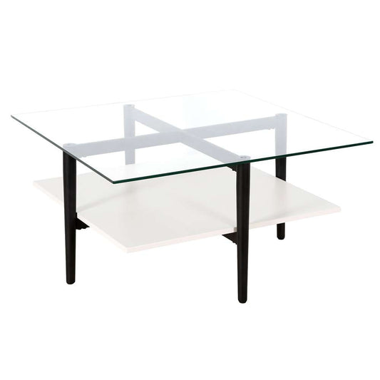 Hudson & Canal - Otto 32in Wide Square Coffee table with White Lacquer in Blackened Bronze - CT1517 veiw 1
