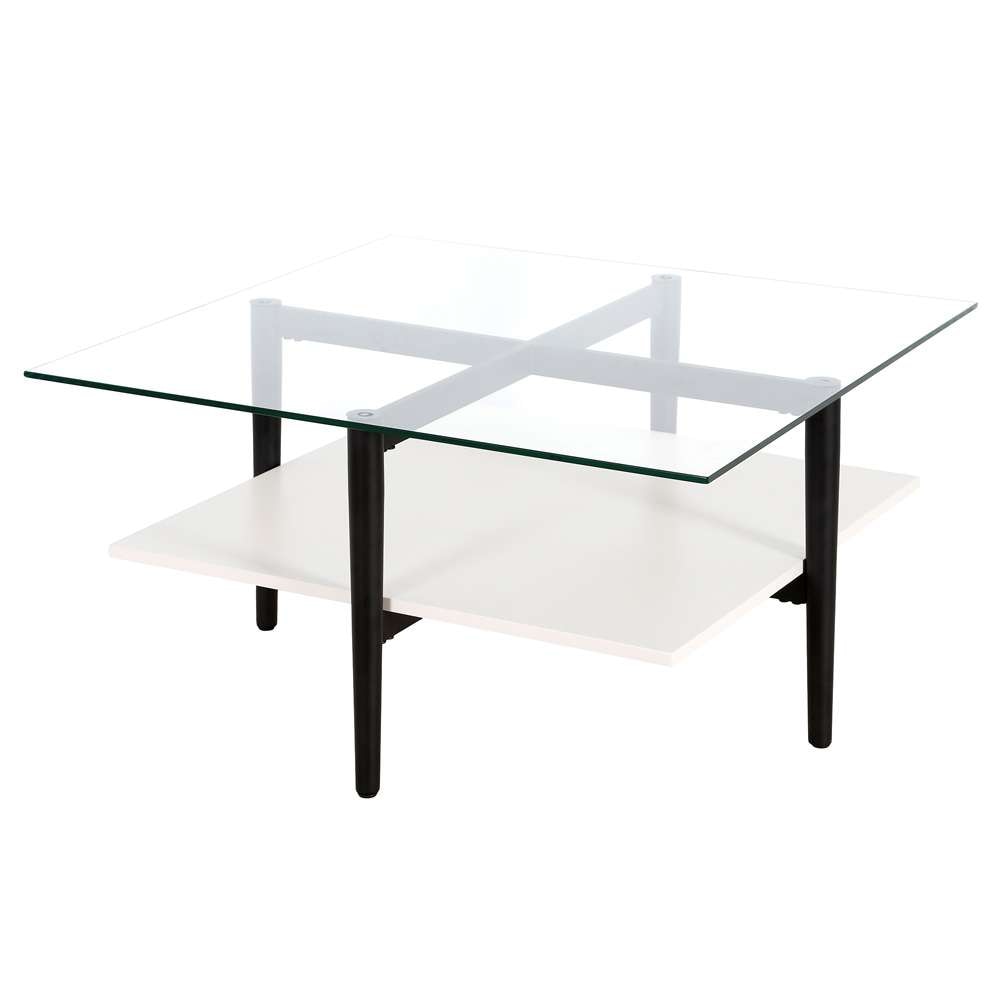 Hudson & Canal - Otto 32in Wide Square Coffee table with White Lacquer in Blackened Bronze - CT1517 veiw 4