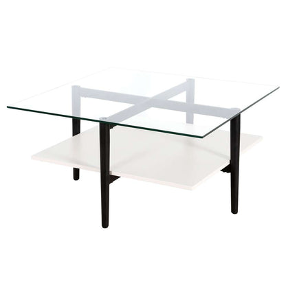 Hudson & Canal - Otto 32in Wide Square Coffee table with White Lacquer in Blackened Bronze - CT1517 veiw 4