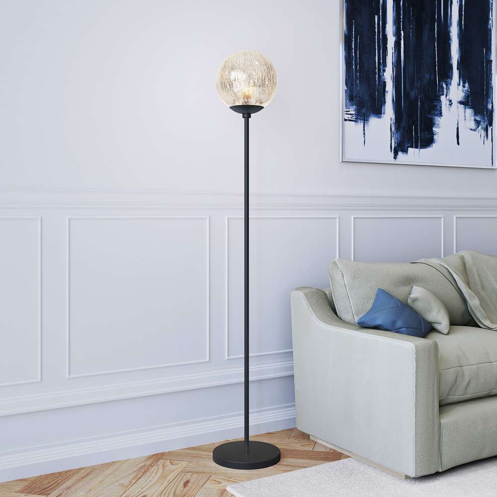 Hudson & Canal - Oula 66in Tall Floor Lamp with Glass Shade in Blackened Bronze/Mercury Glass - FL0146 veiw 2
