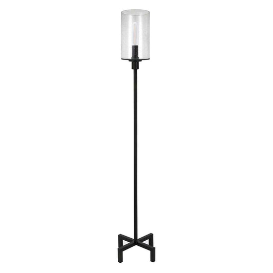 Hudson & Canal - Panos 66.25in Tall Floor Lamp with Glass Shade in Blackened Bronze/Seeded - FL0011 veiw 1