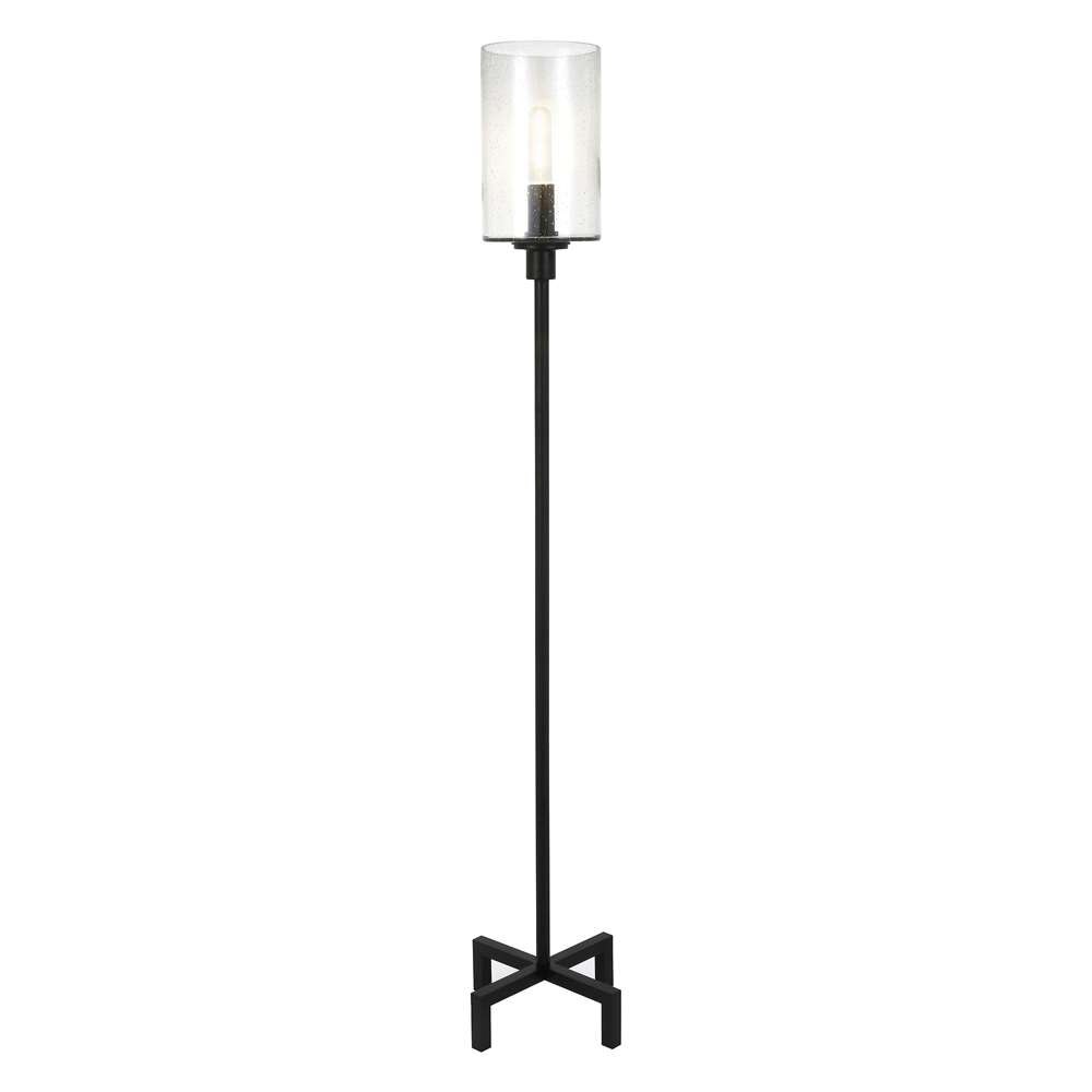 Hudson & Canal - Panos 66.25in Tall Floor Lamp with Glass Shade in Blackened Bronze/Seeded - FL0011 veiw 3