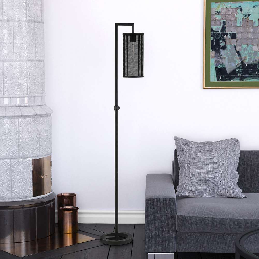 Hudson & Canal - Parthen 69.5in Tall Floor Lamp with Metal Mesh Shade in Blackened Bronze/Blackened Bronze - FL0116 veiw 2