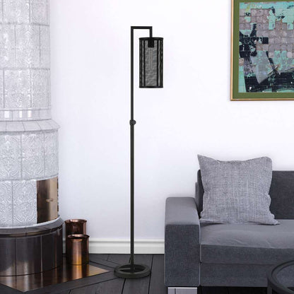 Hudson & Canal - Parthen 69.5in Tall Floor Lamp with Metal Mesh Shade in Blackened Bronze/Blackened Bronze - FL0116 veiw 2