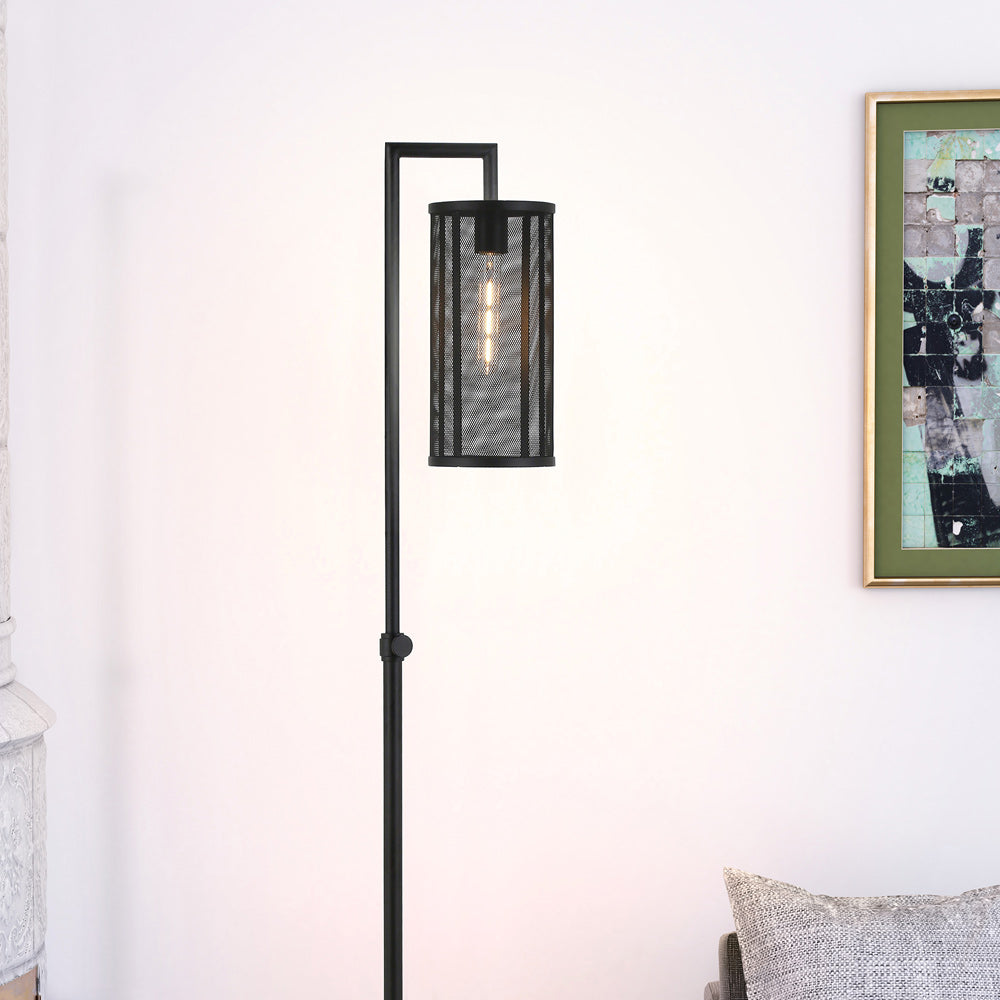 Hudson & Canal - Parthen 69.5in Tall Floor Lamp with Metal Mesh Shade in Blackened Bronze/Blackened Bronze - FL0116