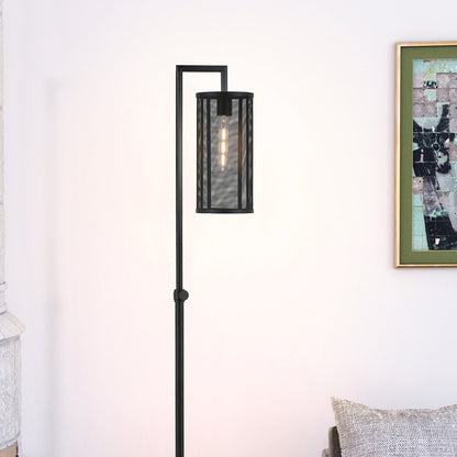 Hudson & Canal - Parthen 69.5in Tall Floor Lamp with Metal Mesh Shade in Blackened Bronze/Blackened Bronze - FL0116