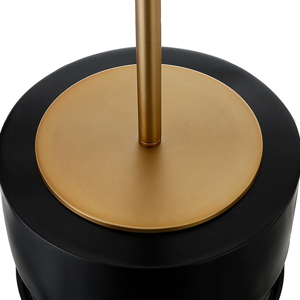 Hudson & Canal - Pax 27in Tall Table Lamp with Fabric Shade in Matte Black/Brass - TL1460