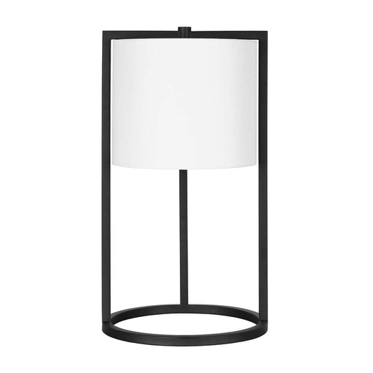 Hudson & Canal - Peyton 22in Tall Asymmetric Table Lamp with Fabric Shade in Blackened Bronze/White - TL0214 veiw 1
