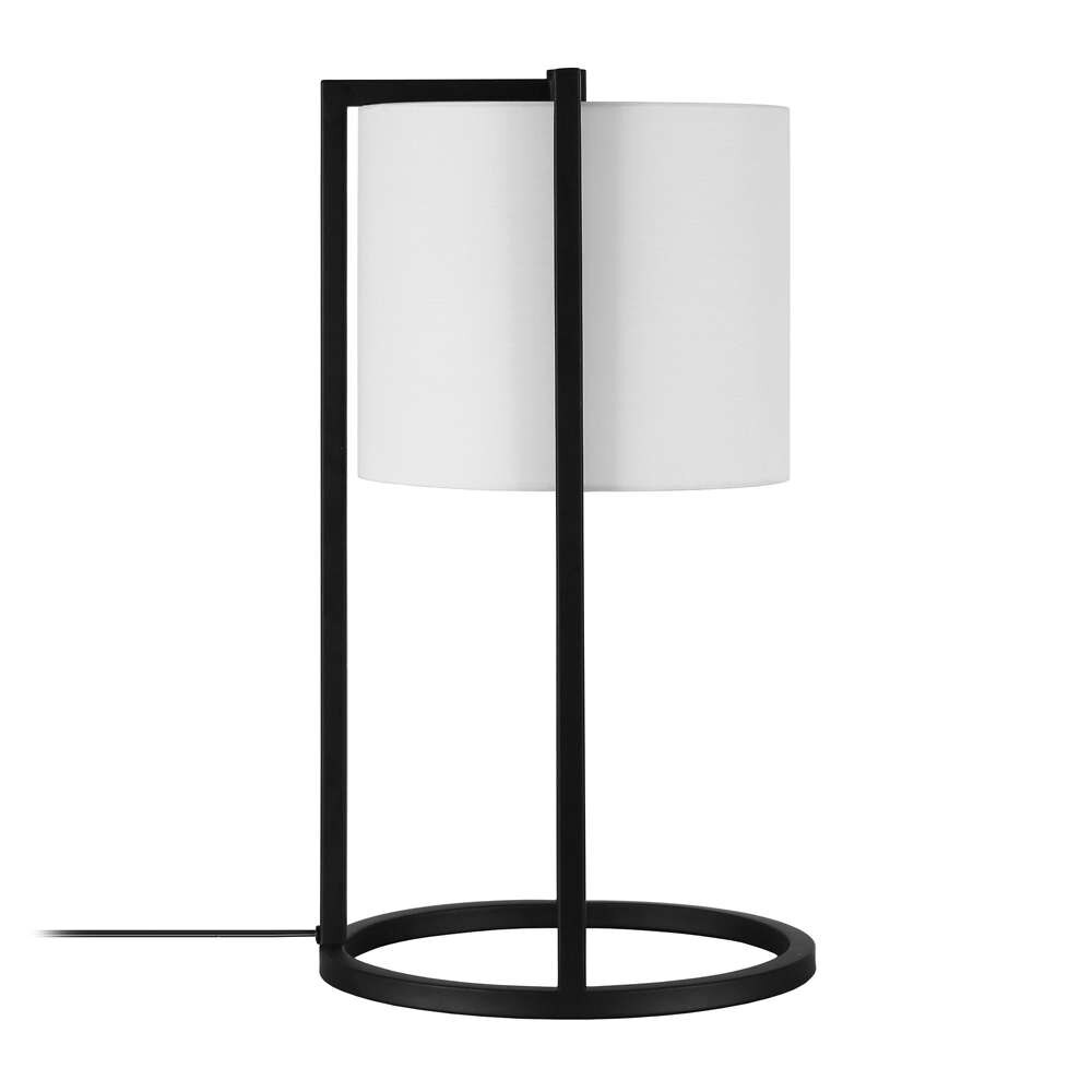 Hudson & Canal - Peyton 22in Tall Asymmetric Table Lamp with Fabric Shade in Blackened Bronze/White - TL0214 veiw 3