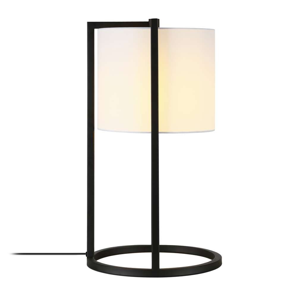 Hudson & Canal - Peyton 22in Tall Asymmetric Table Lamp with Fabric Shade in Blackened Bronze/White - TL0214 veiw 4