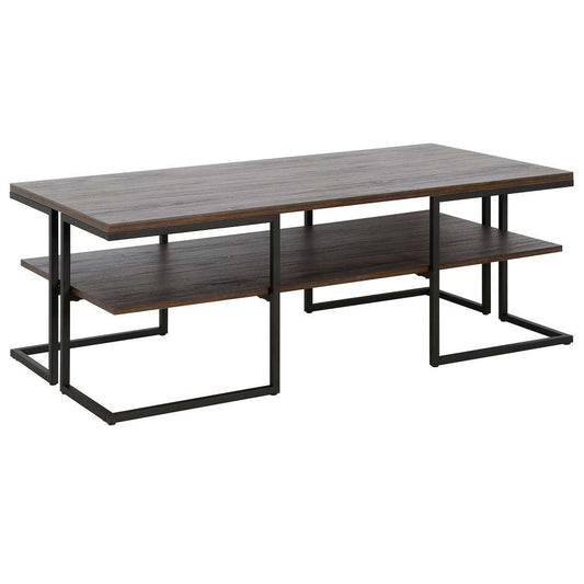 Hudson & Canal - Pike 45in Wide Rectangular Coffee Table in Blackened Bronze/Alder Brown - CT1530 veiw 1