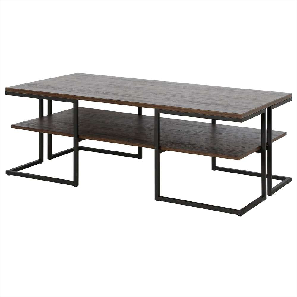 Hudson & Canal - Pike 45in Wide Rectangular Coffee Table in Blackened Bronze/Alder Brown - CT1530 veiw 4