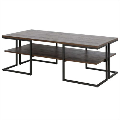 Hudson & Canal - Pike 45in Wide Rectangular Coffee Table in Blackened Bronze/Alder Brown - CT1530 veiw 4