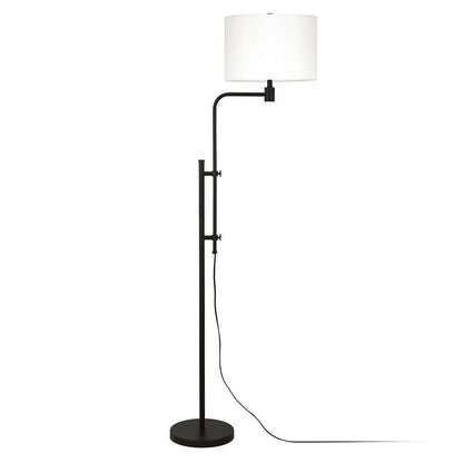 Hudson & Canal - Polly Height-Adjustable Floor Lamp with Fabric Shade in Blackened Bronze/White - FL0370 veiw 3