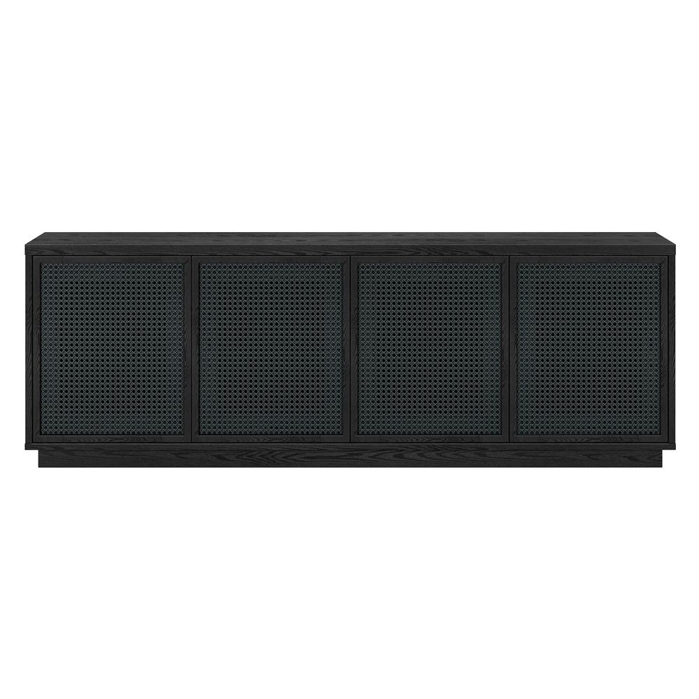 Hudson & Canal - Pryce Rectangular TV Stand for TVs up to 78in in Black Grain/Black Rattan - TV2244 veiw 2