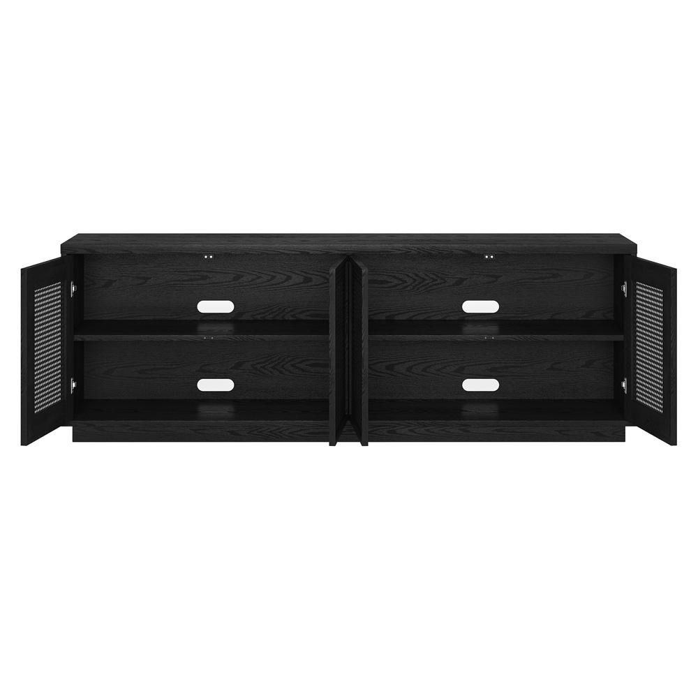 Hudson & Canal - Pryce Rectangular TV Stand for TVs up to 78in in Black Grain/Black Rattan - TV2244 veiw 4