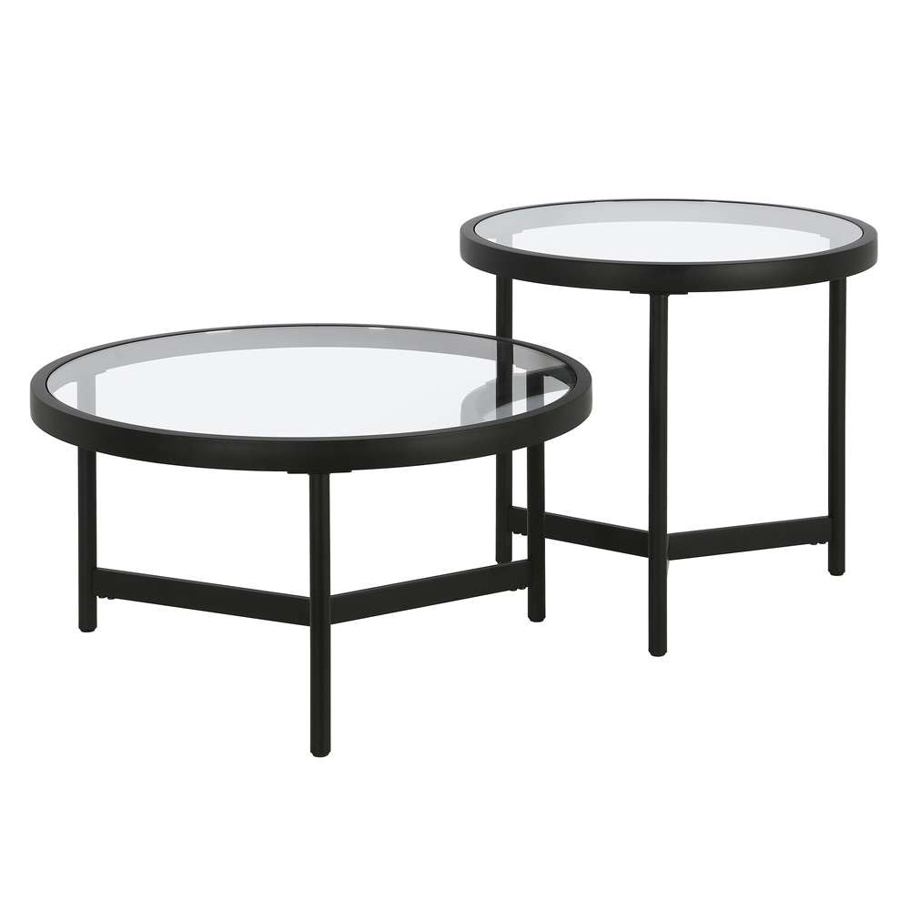 Hudson & Canal - Quentin 30in Wide Round Coffee Table in Blackened Bronze - CT1062 veiw 1