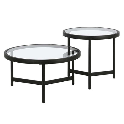 Hudson & Canal - Quentin 30in Wide Round Coffee Table in Blackened Bronze - CT1062 veiw 1