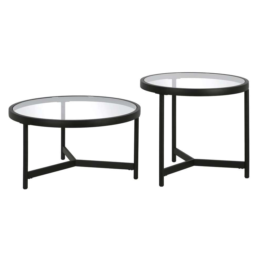 Hudson & Canal - Quentin 30in Wide Round Coffee Table in Blackened Bronze - CT1062 veiw 3