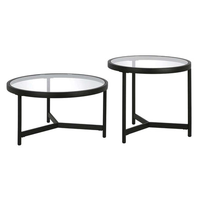 Hudson & Canal - Quentin 30in Wide Round Coffee Table in Blackened Bronze - CT1062 veiw 3