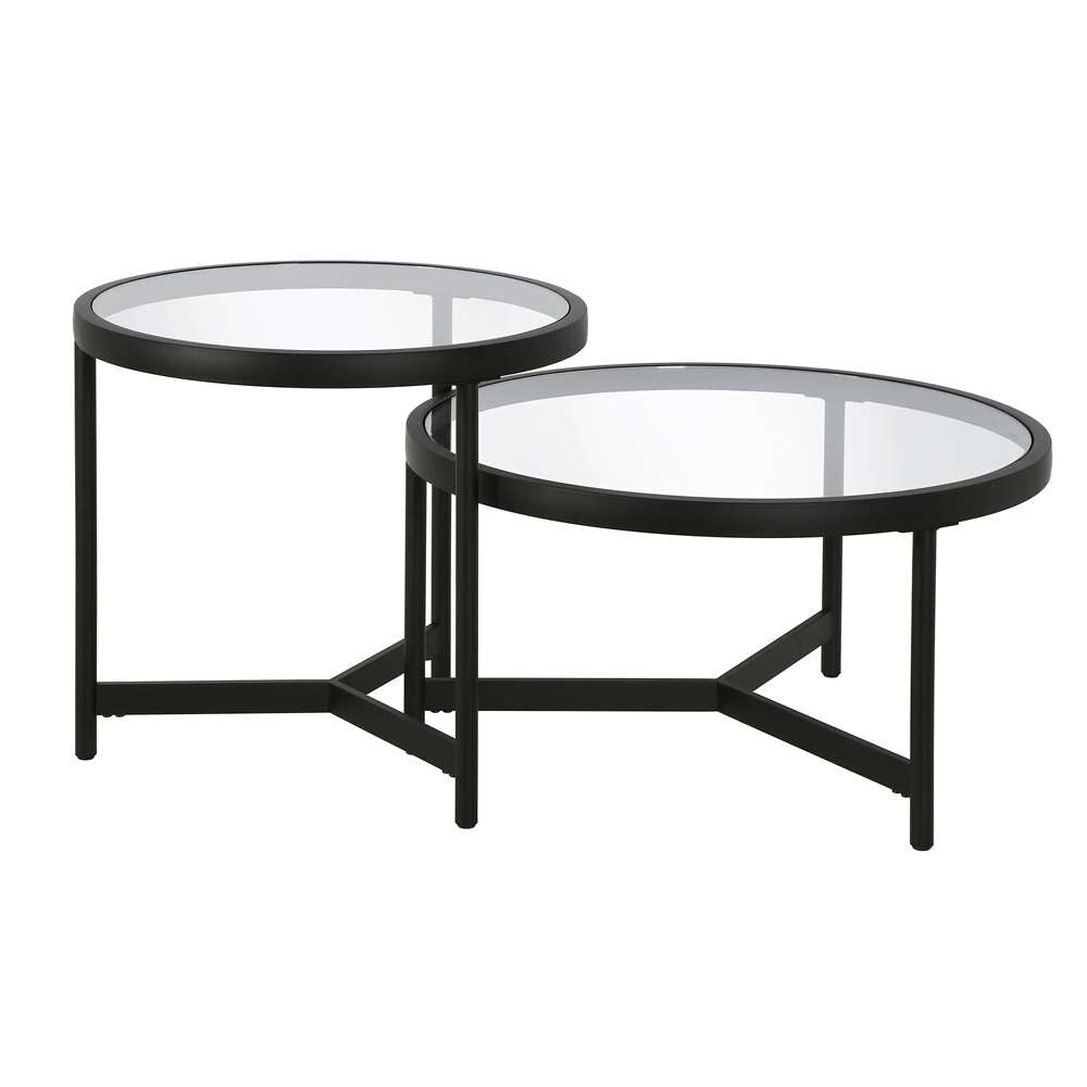 Hudson & Canal - Quentin 30in Wide Round Coffee Table in Blackened Bronze - CT1062 veiw 4