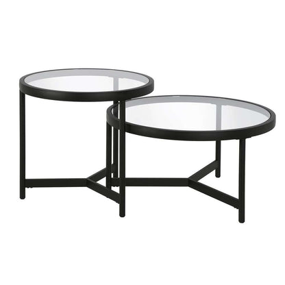 Hudson & Canal - Quentin 30in Wide Round Coffee Table in Blackened Bronze - CT1062 veiw 4