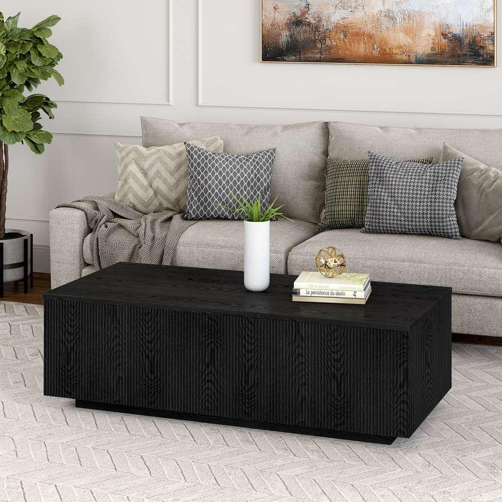 Hudson & Canal - Reyes 48in Wide Rectangular Coffee Table in Black Grain - CT2013 veiw 6