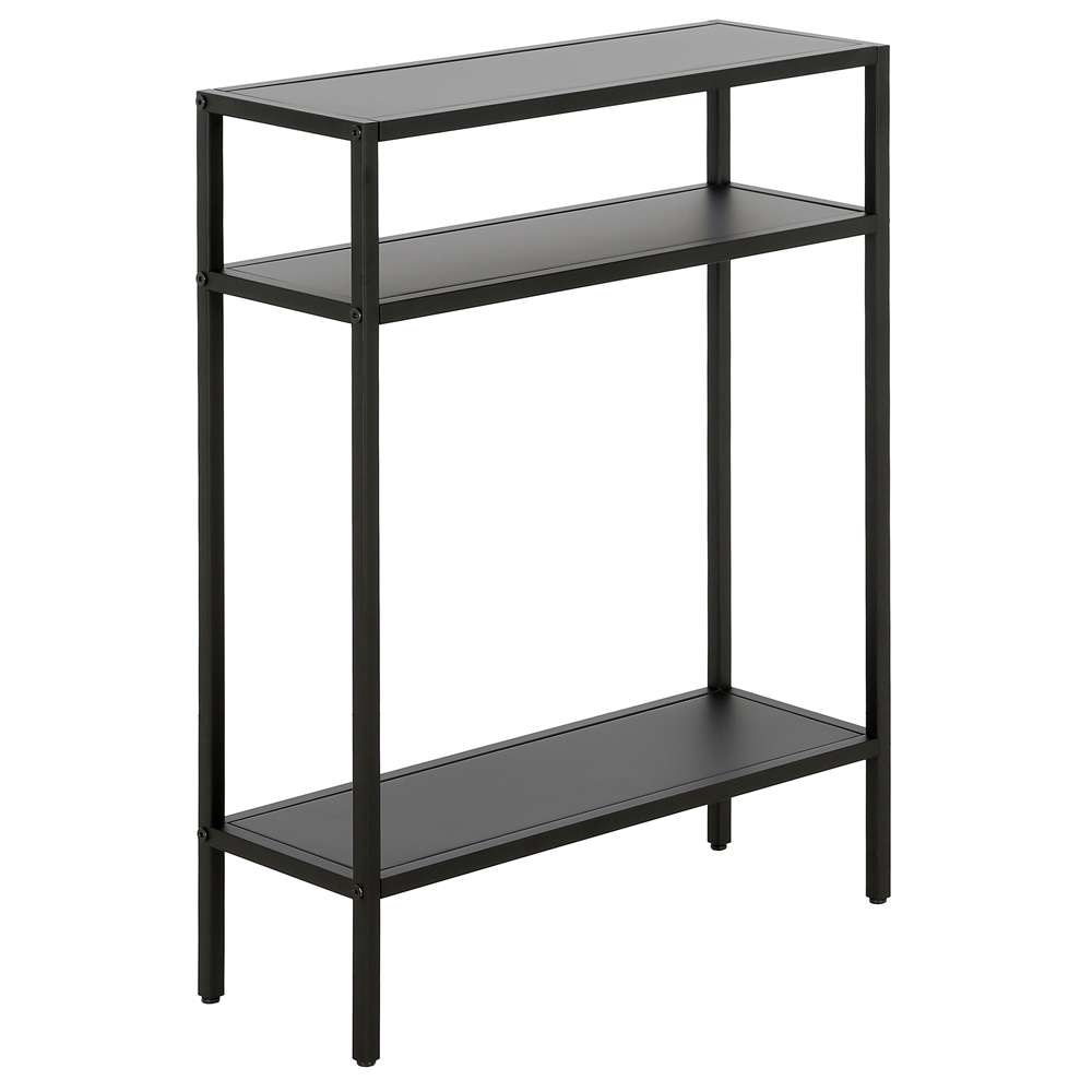 Hudson & Canal - Ricardo 22in Wide Rectangular Console Table with Metal Shelves in Blackened Bronze - AT1170 veiw 1