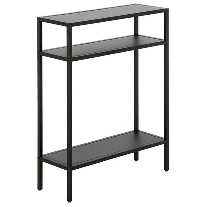Hudson & Canal - Ricardo 22in Wide Rectangular Console Table with Metal Shelves in Blackened Bronze - AT1170 veiw 1