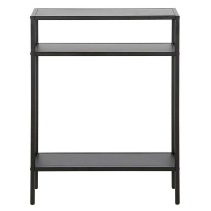 Hudson & Canal - Ricardo 22in Wide Rectangular Console Table with Metal Shelves in Blackened Bronze - AT1170 veiw 3