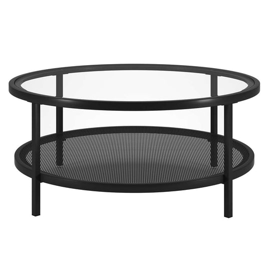Hudson & Canal - Rigan 36in Wide Round Coffee Table in Blackened Bronze - CT0131 veiw 1